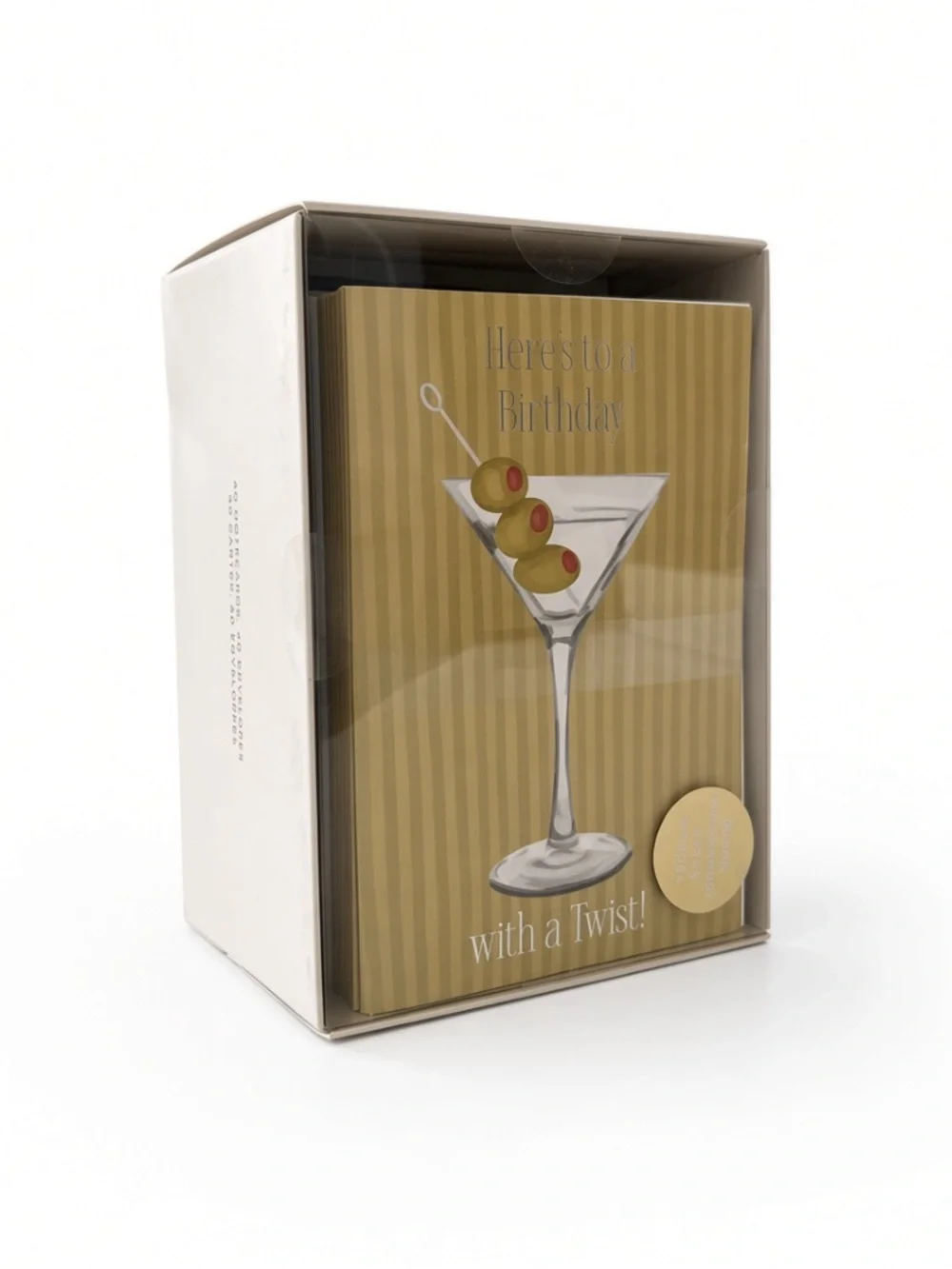 Fringe Studio Martini Wishes Birthday Notecards 40 Cards + 40 Envelopes NWT